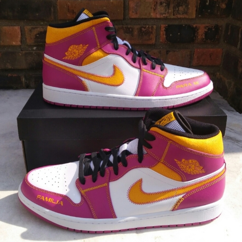 Nike Air Jordan 1 Mid Day Of Dead Purple Men's Sneakers - Size 14 Shoes